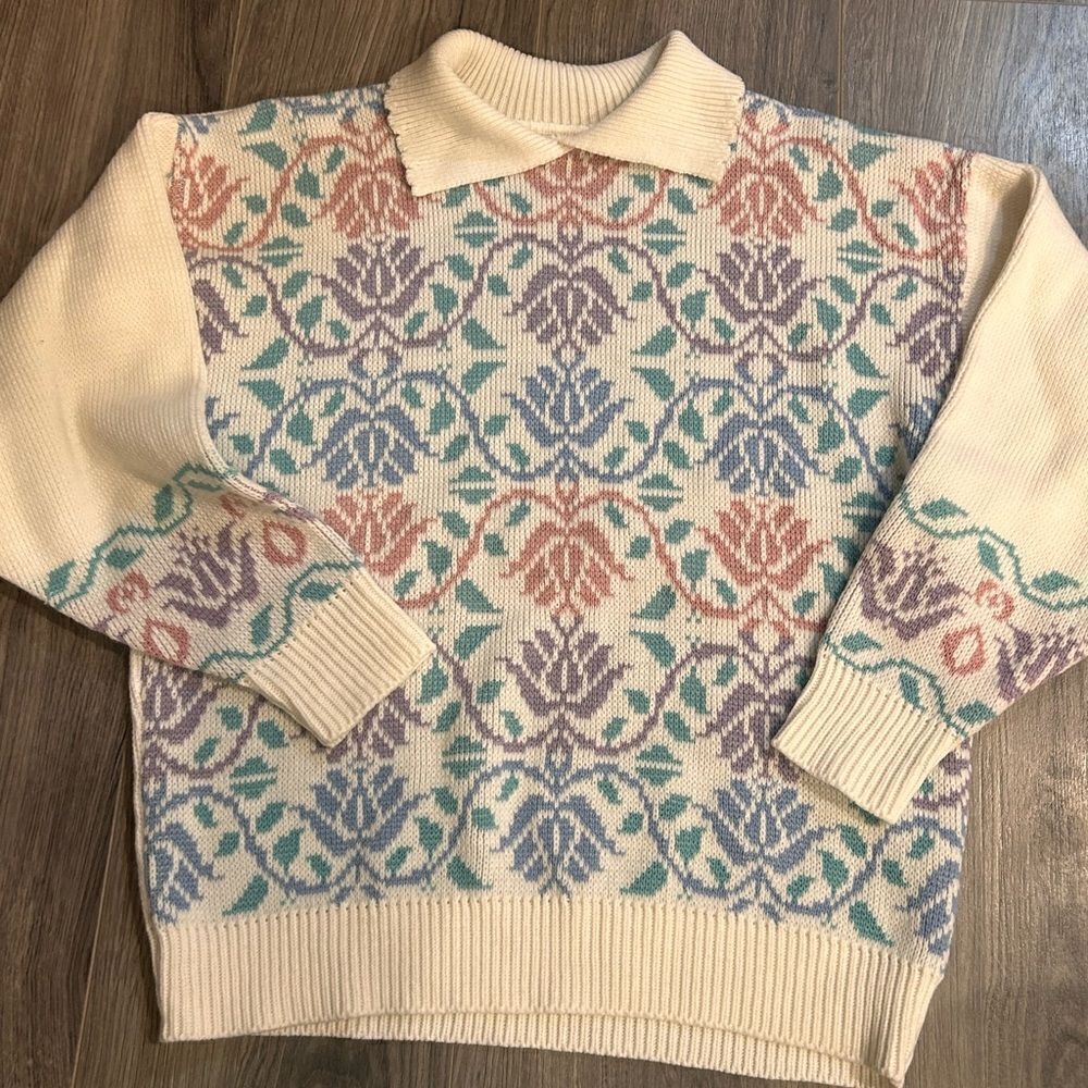 Vintage 90s Country Primitive women's sweater